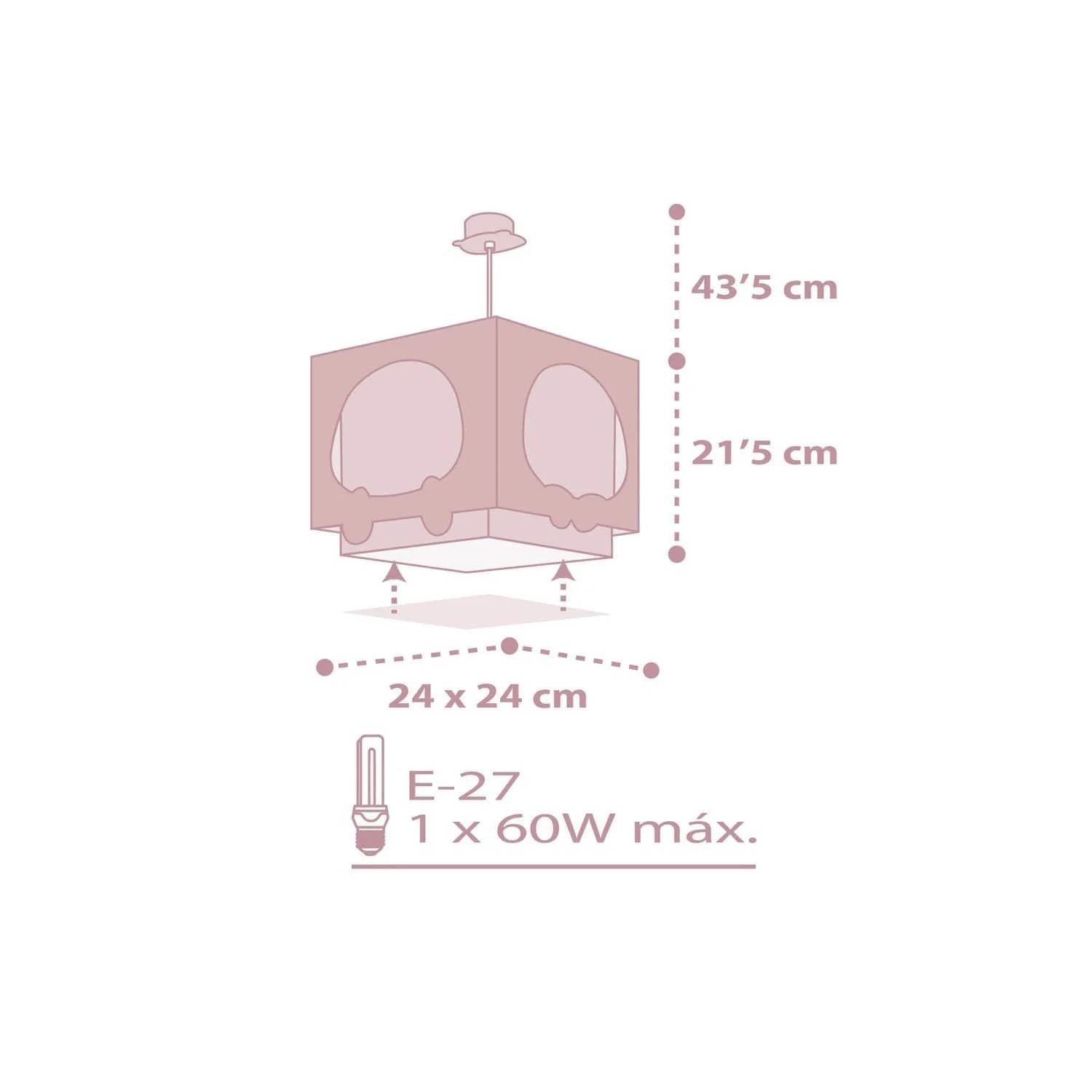 Lámpara colgante panda rosa - Imagen 3